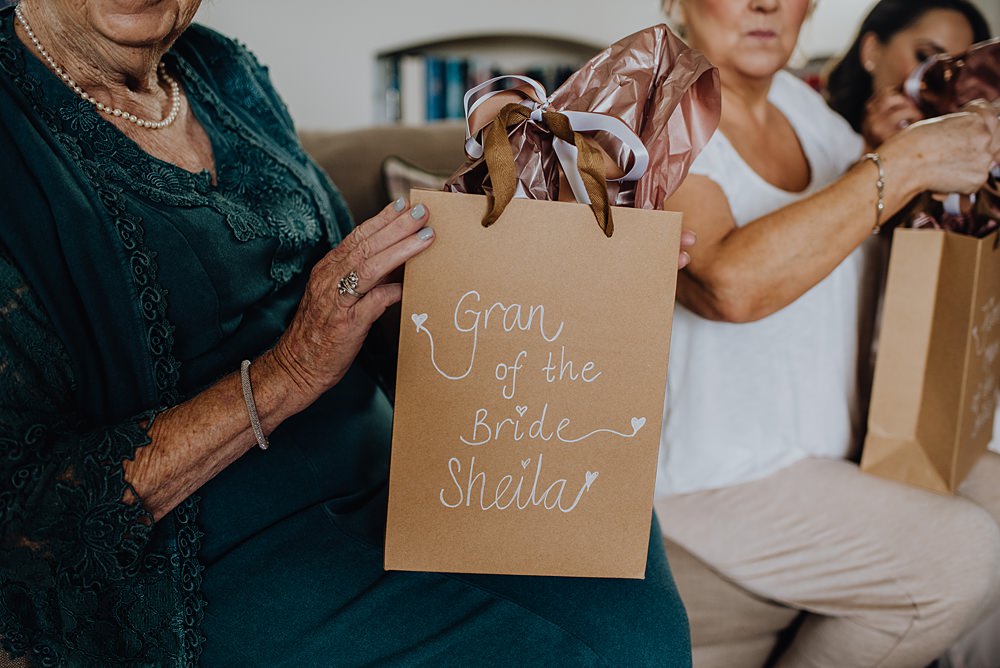 Bridesmaid Gift Bag Falside Mill Wedding Martin Venherm Photography