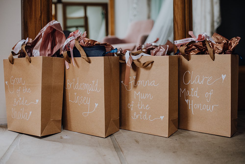 Bridesmaid Gift Bag Falside Mill Wedding Martin Venherm Photography