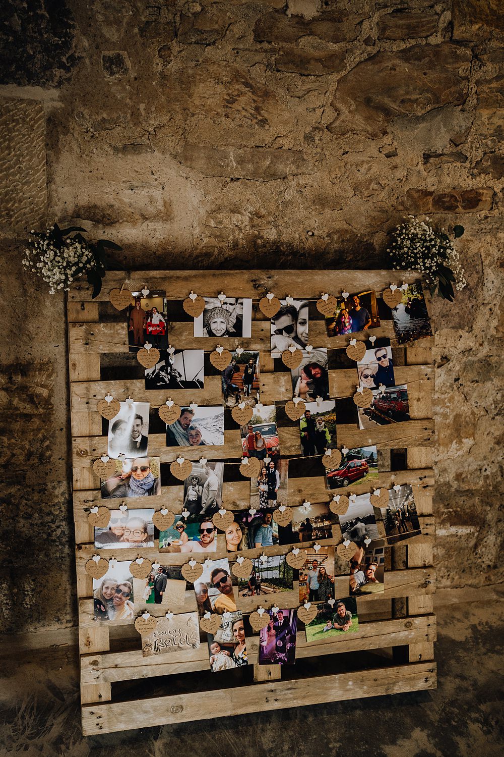 Wooden Pallet Photo Wall Falside Mill Wedding Martin Venherm Photography
