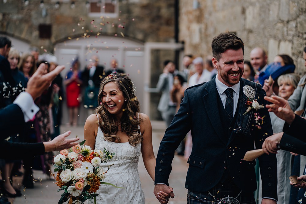 Confetti Throw Falside Mill Wedding Martin Venherm Photography