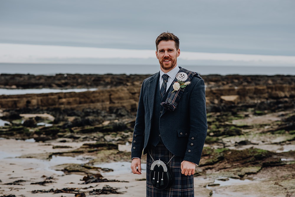 Groom Kilt Falside Mill Wedding Martin Venherm Photography
