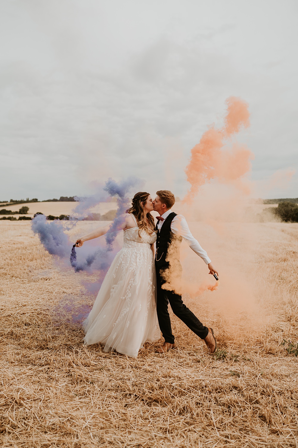 Farmhouse Redcoats Wedding Bubear Photography Smoke Flare Photos