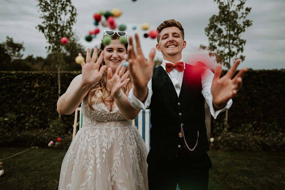Pom Pom Confetti Farmhouse Redcoats Wedding Bubear Photography