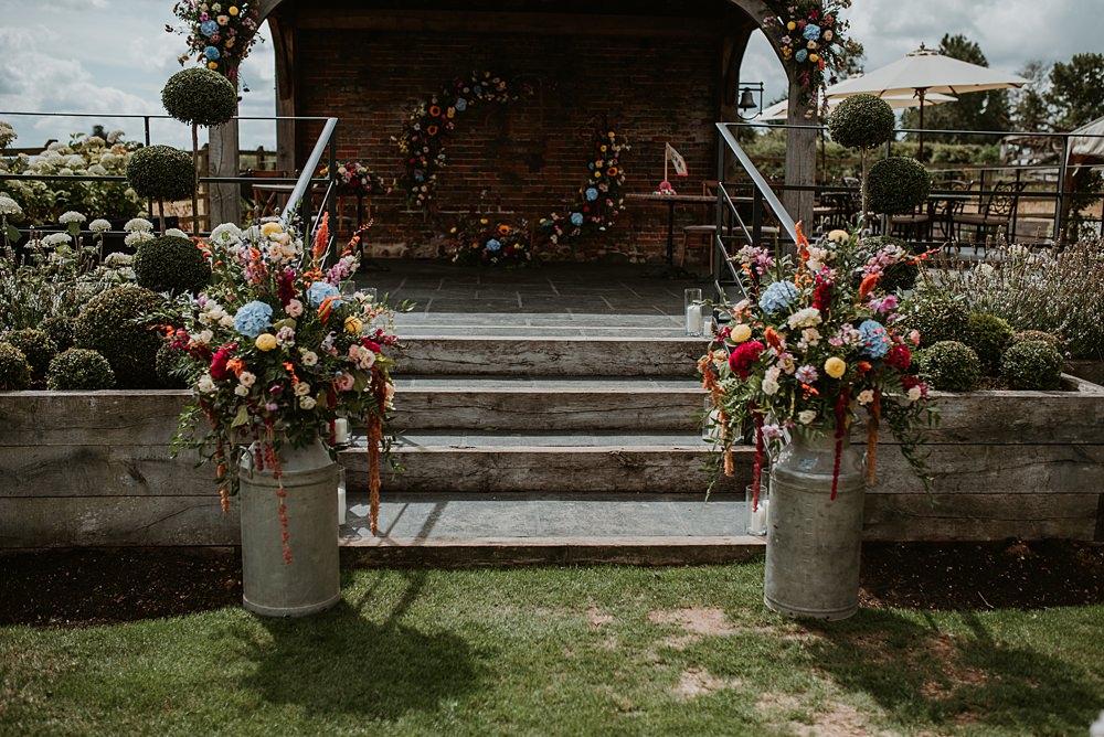 Milkchurn Flowers Ceremony Farmhouse Redcoats Wedding Bubear Photography