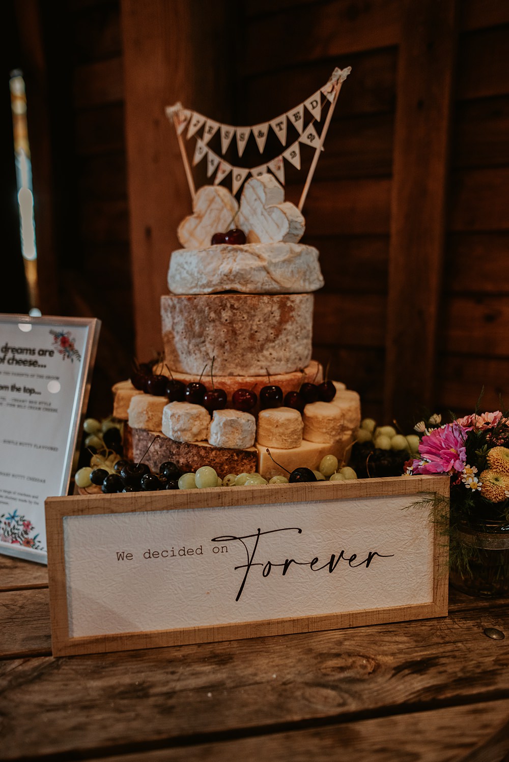 Cheese Tower Cake Stack Farmhouse Redcoats Wedding Bubear Photography