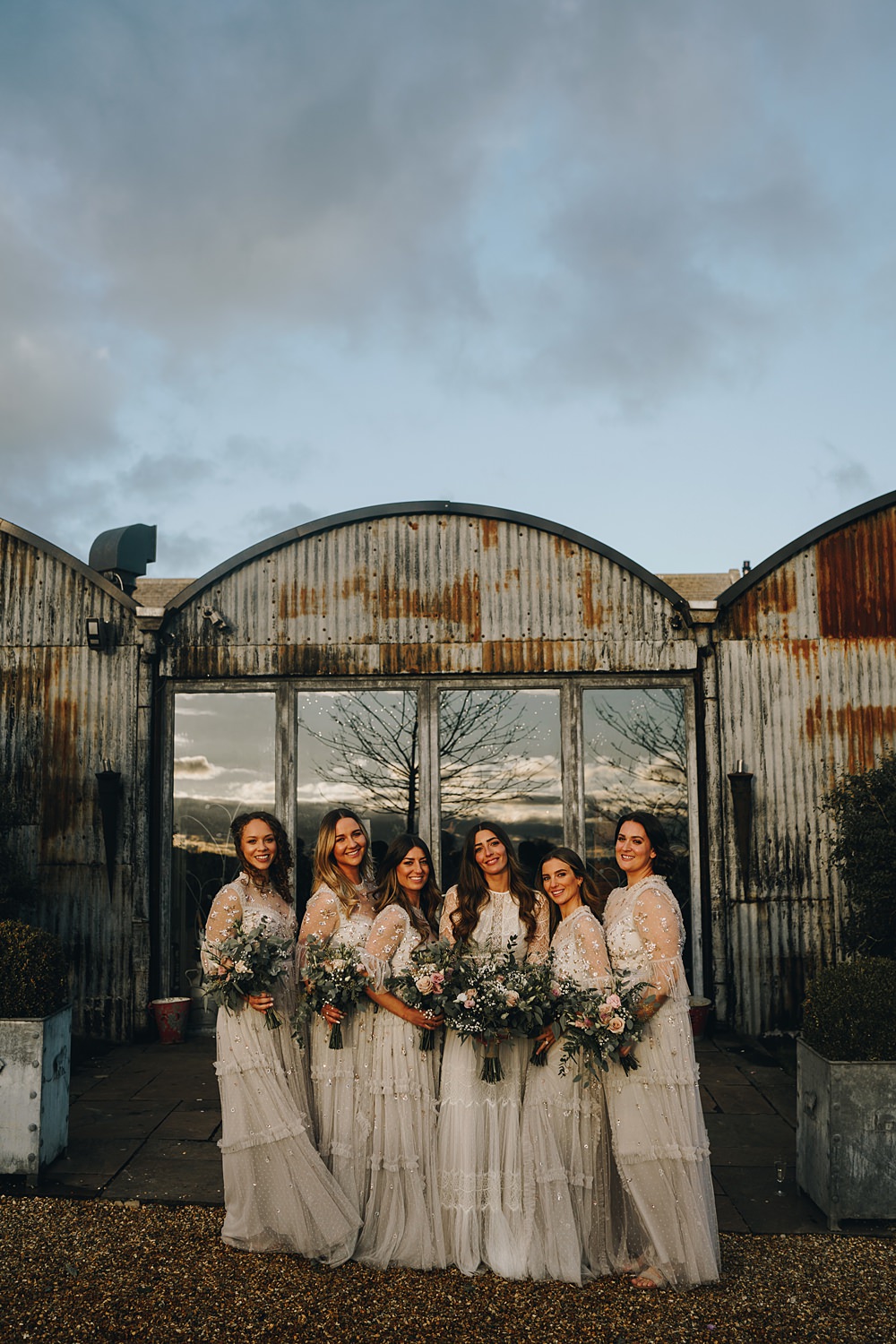 Sequin Needle Thread Bridesmaid Dresses Gloucestershire Barn Wedding Winnington & Coe