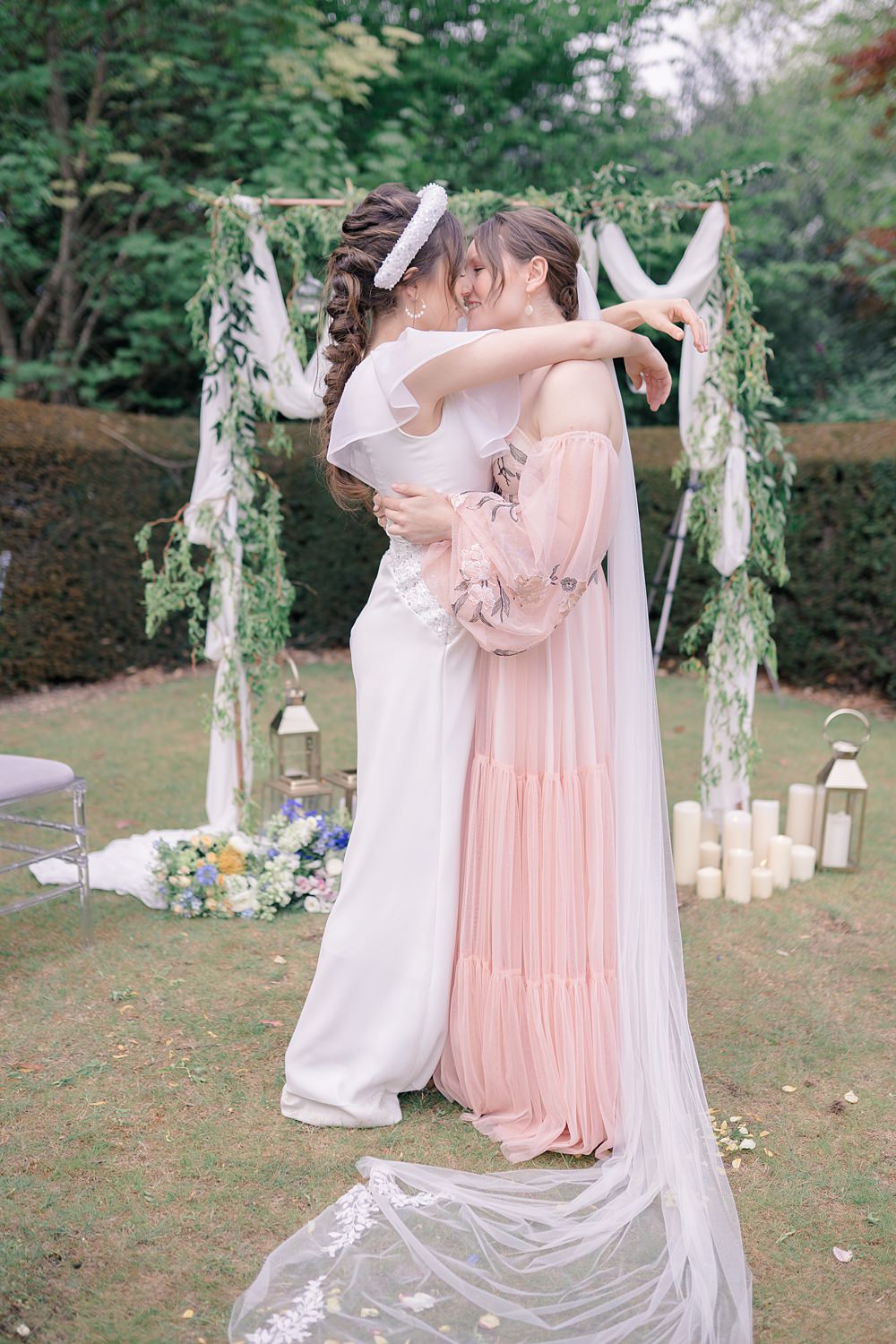 Ceremony Arch Backdrop Fabric Greenery Italian Wedding Ideas Paige Mary Photography