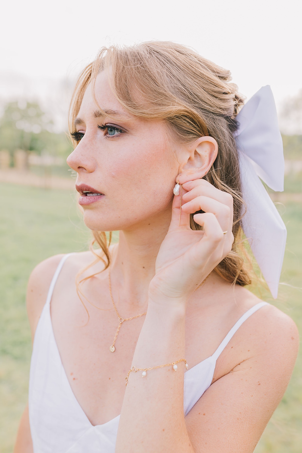 Bride Earrings Lakeside Wild Berry Farm Wedding Love and Life Studio