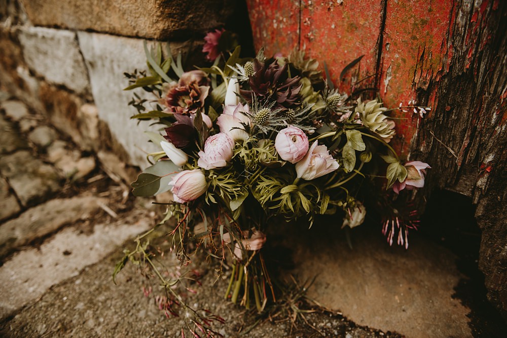 Bouquet Flowers Bride Bridal Greenery Pink Peony Little Seed Field Wedding Louise Pollitt Photography