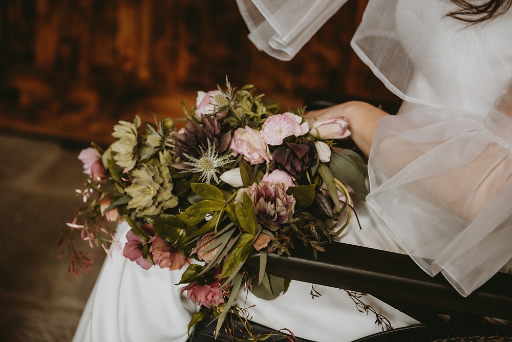 Bouquet Flowers Bride Bridal Greenery Pink Peony Little Seed Field Wedding Louise Pollitt Photography