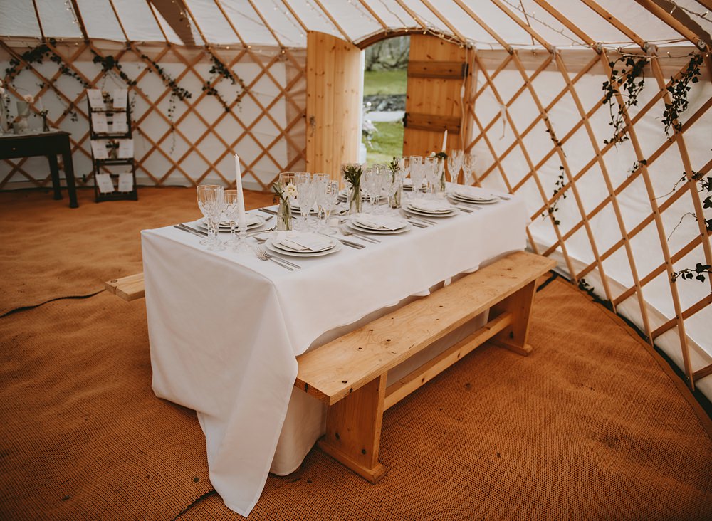 Yurt Reception Table Decor Little Seed Field Wedding Louise Pollitt Photography