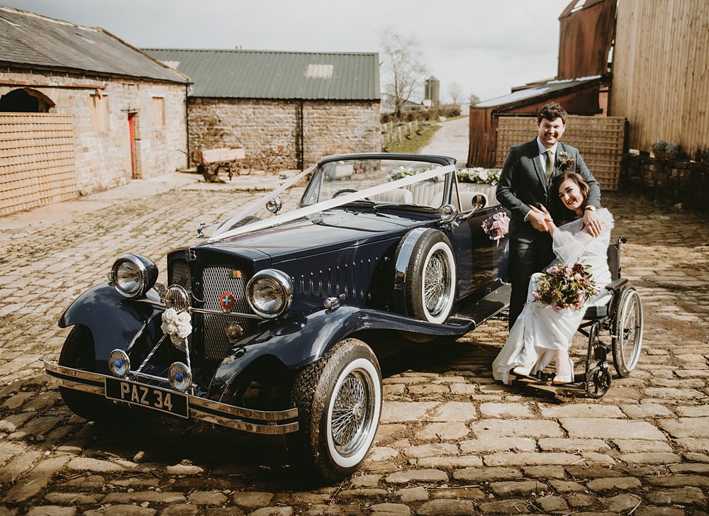 Classic Car Transport Little Seed Field Wedding Louise Pollitt Photography