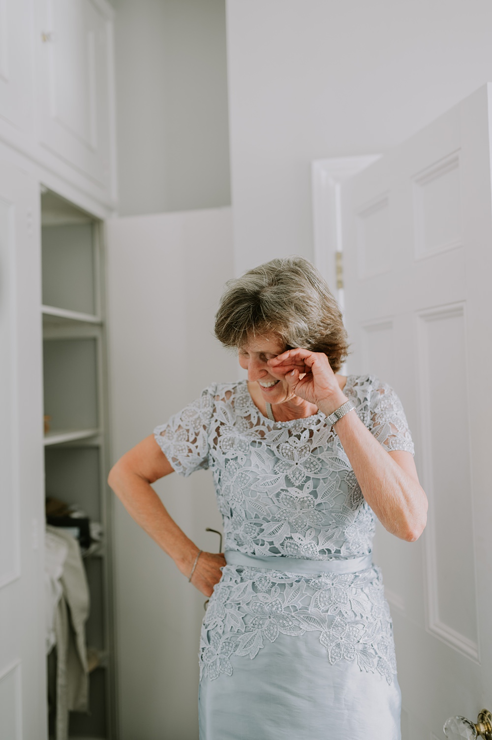 Mother Bride Outfit Lace Dress Blue Northbrook Park Wedding Lucy Dracott Photography