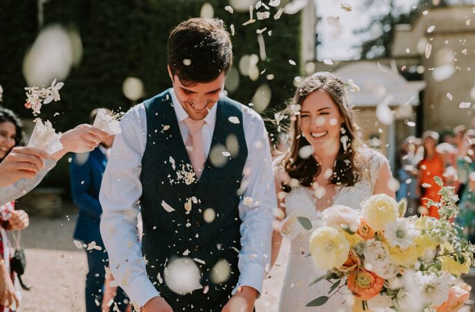 Confetti Throw Northbrook Park Wedding Lucy Dracott Photography