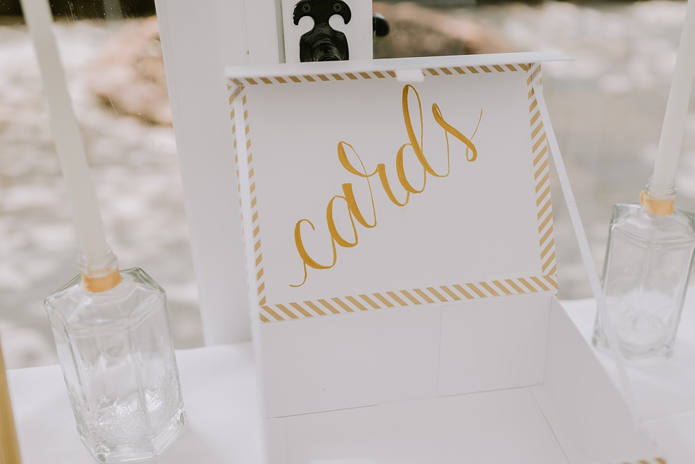 White Gold Card Box Northbrook Park Wedding Lucy Dracott Photography