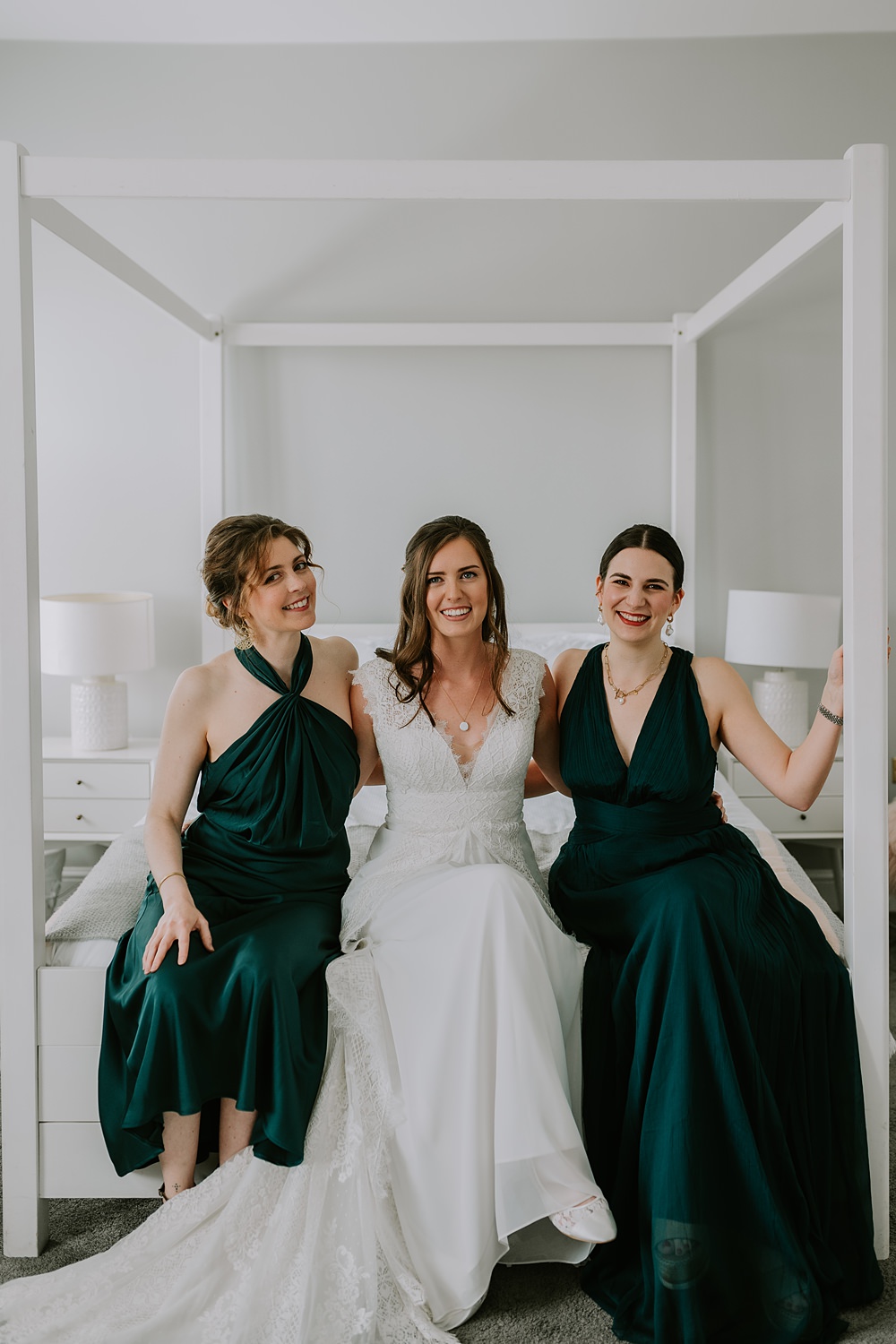 Long Emerald Green Bridesmaids Dresses Northbrook Park Wedding Lucy Dracott Photography