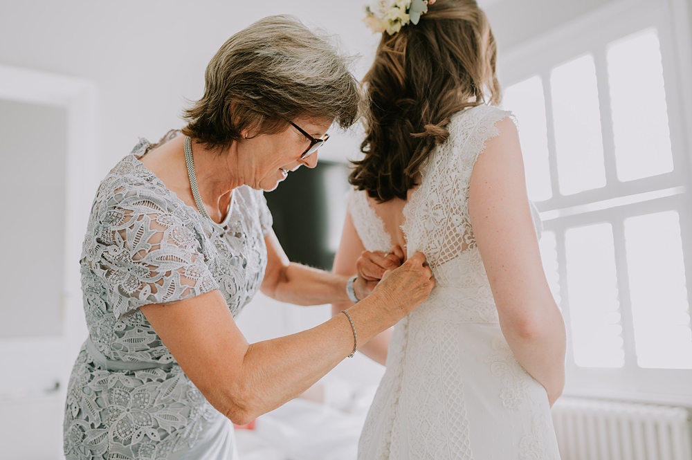 Lace Dress Gown Pronovias Bridal Northbrook Park Wedding Lucy Dracott Photography