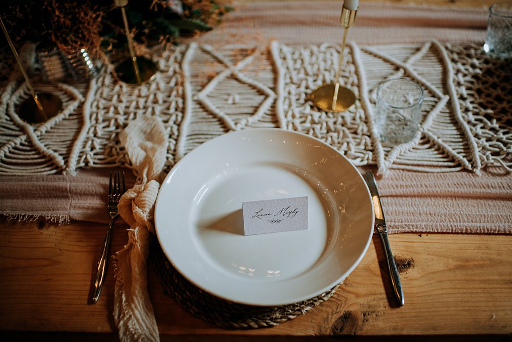 Place Setting Table Macrame Decor Pampas Grass Barn Wedding Kazooieloki