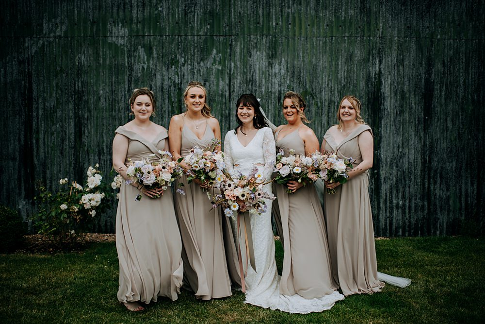 Taupe Bridesmaid Dresses Pampas Grass Barn Wedding Kazooieloki