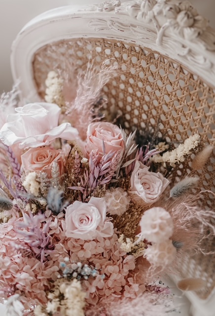Pink Dried Wedding Bouquet Flowers thevedrines