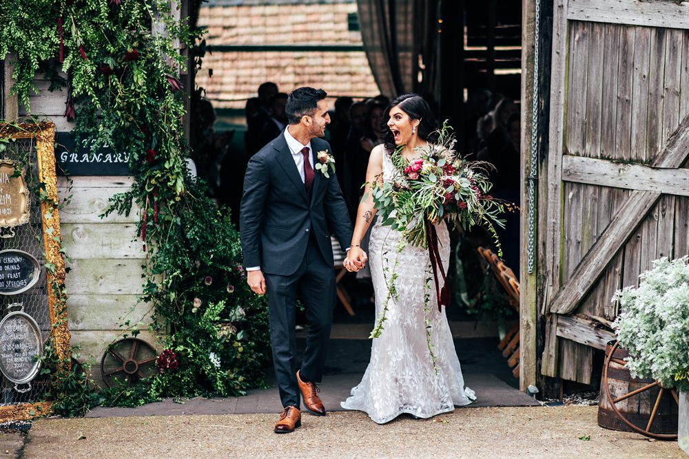 Red Greenery Wedding Three Flowers Photography
