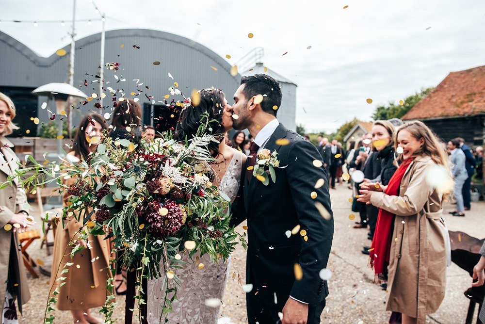 Red Greenery Wedding Three Flowers Photography