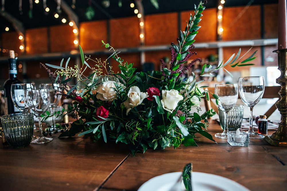 Centrepiece Flowers Red Greenery Wedding Three Flowers Photography