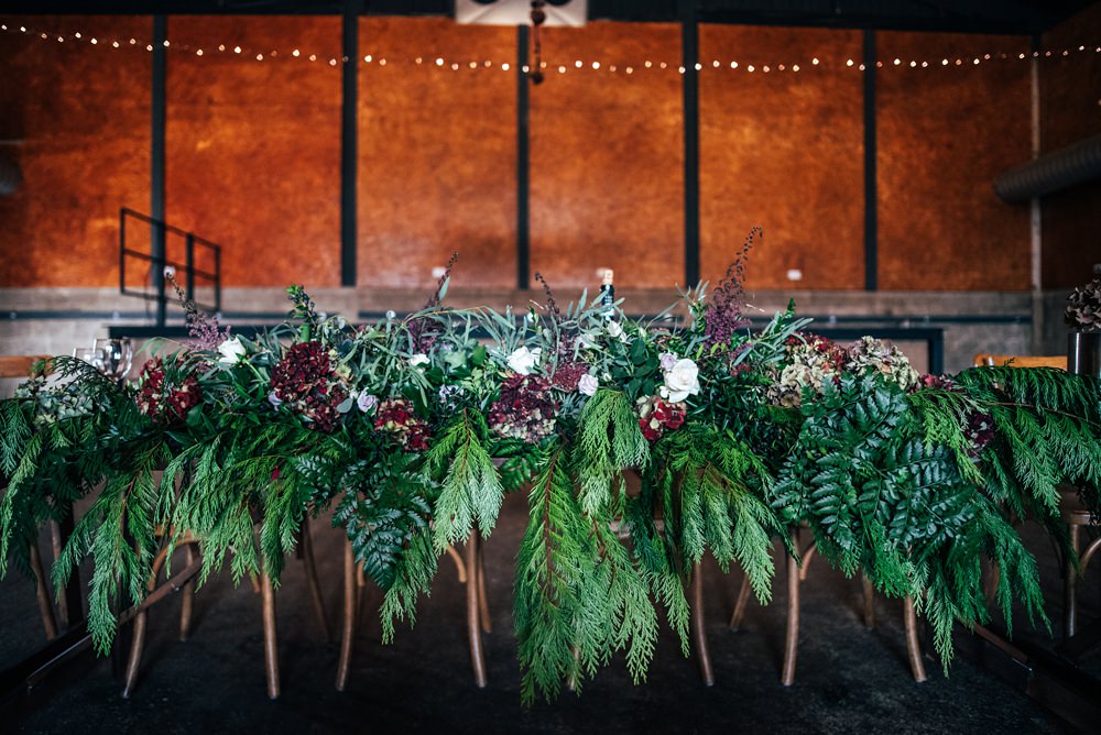Hanging Flowers Red Greenery Wedding Three Flowers Photography