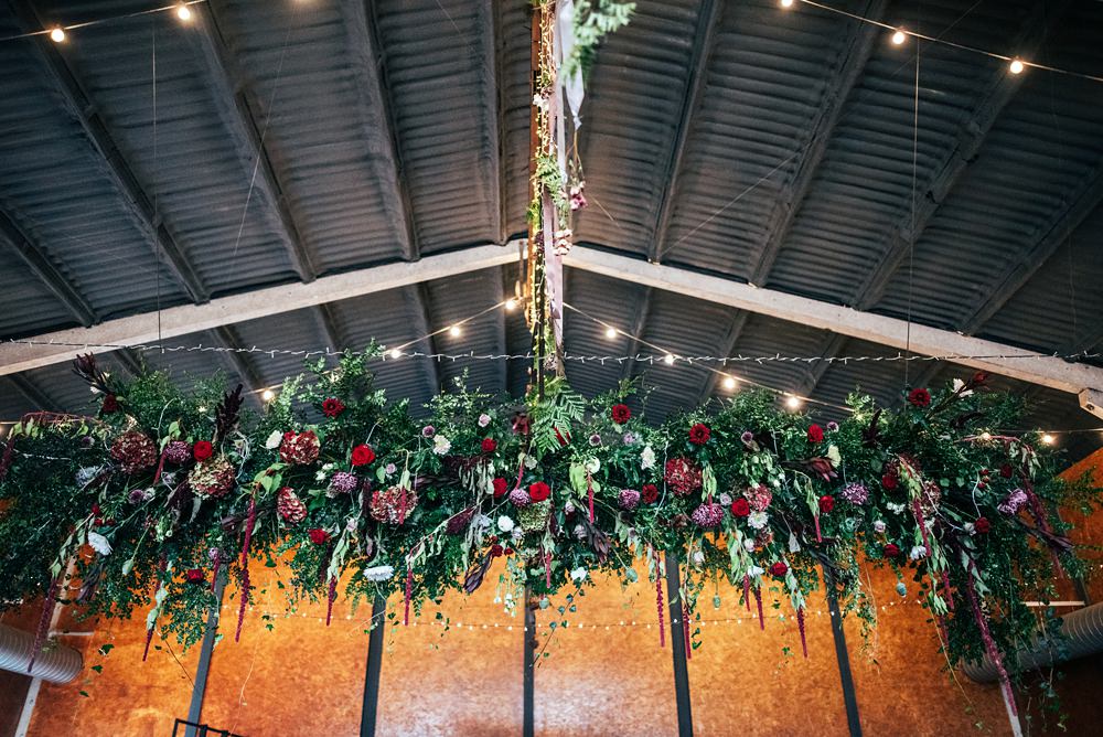 Hanging Flowers Red Greenery Wedding Three Flowers Photography