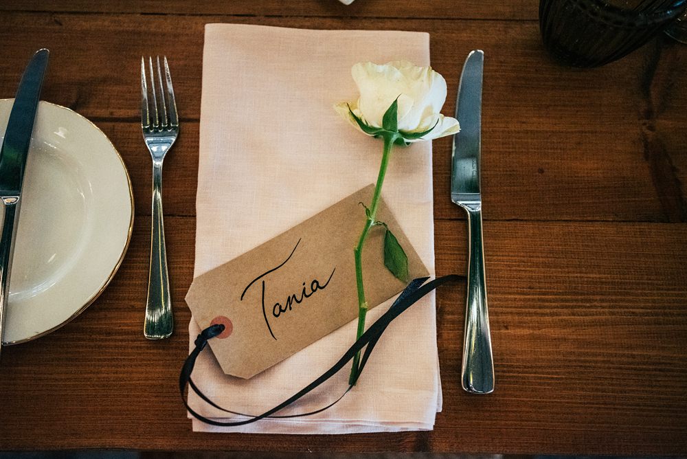Luggage Tag Place Name Flower Red Greenery Wedding Three Flowers Photography