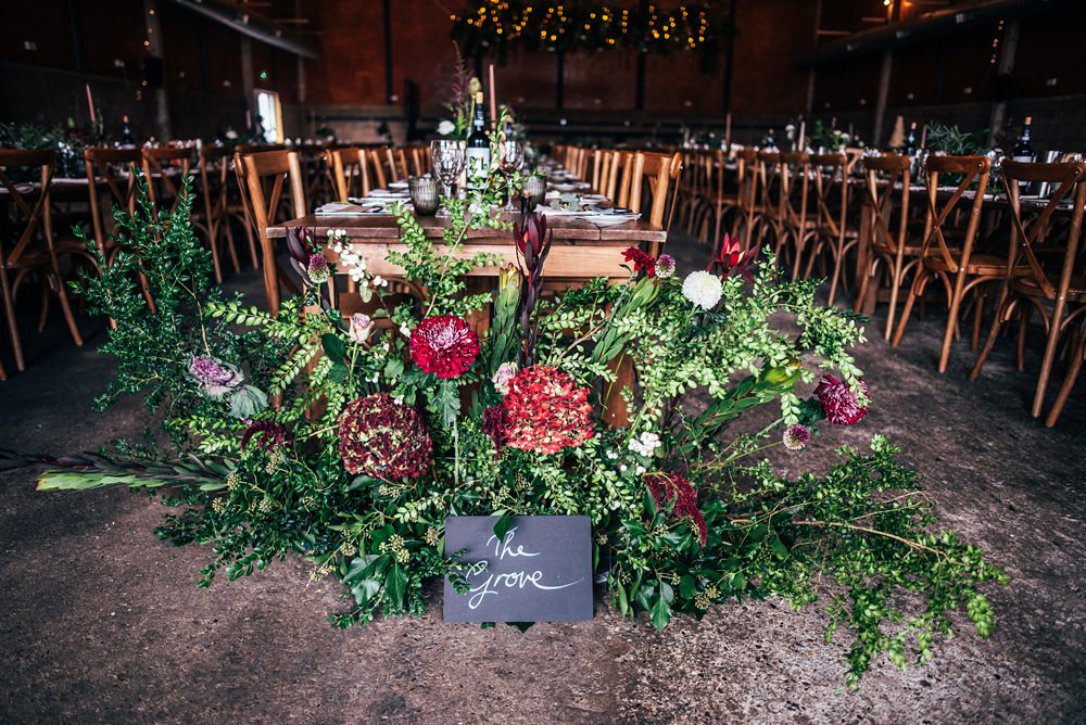 Floor Flower Arrangement Red Greenery Wedding Three Flowers Photography