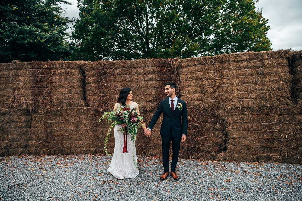 Red Greenery Wedding Three Flowers Photography