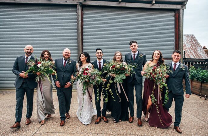 Red Greenery Wedding Three Flowers Photography