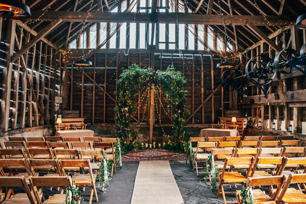 Chair Pew End Ceremony Flowers Aisle Greenery Arch Red Greenery Wedding Three Flowers Photography