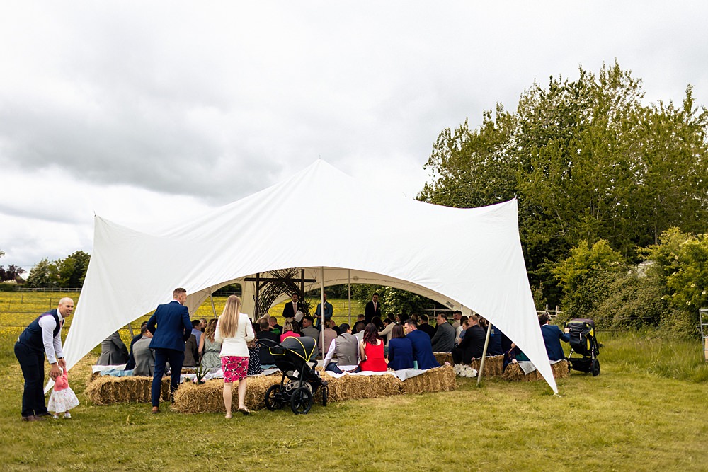 Stretch Tent Ceremony Rushmere Farm Workshops Wedding Jason Williams Photography