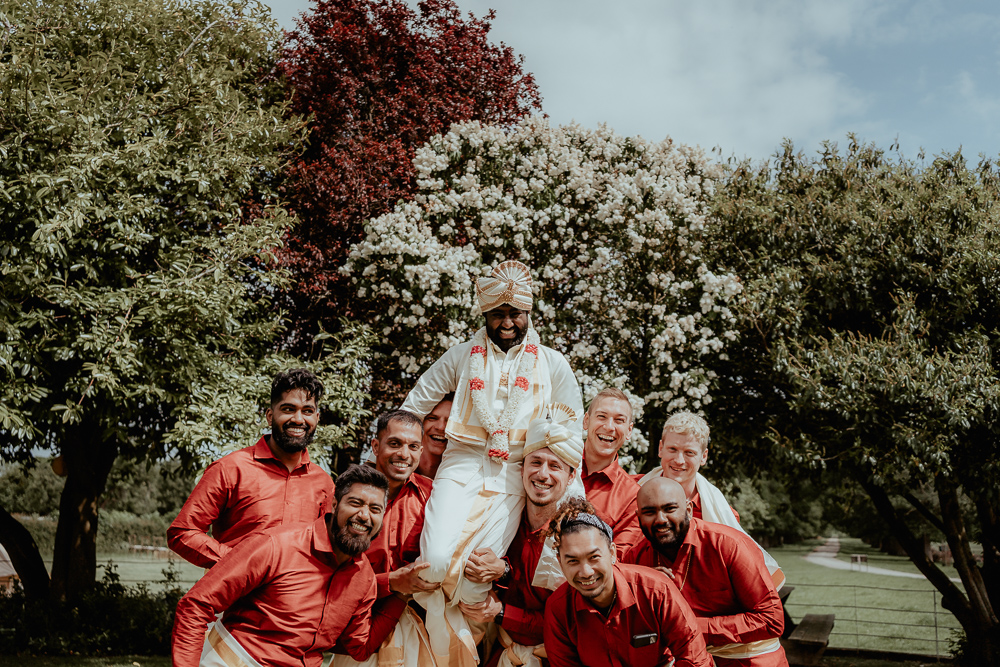 Veshti Groom Outfit Groomsmen Sri Lankan English Wedding Patrick Partridge Photography