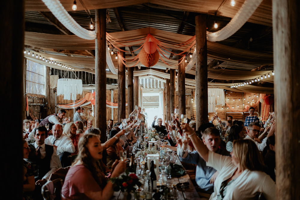 Barn Decor Drapes Garlands Pom Poms Festoon Lights Sri Lankan English Wedding Patrick Partridge Photography