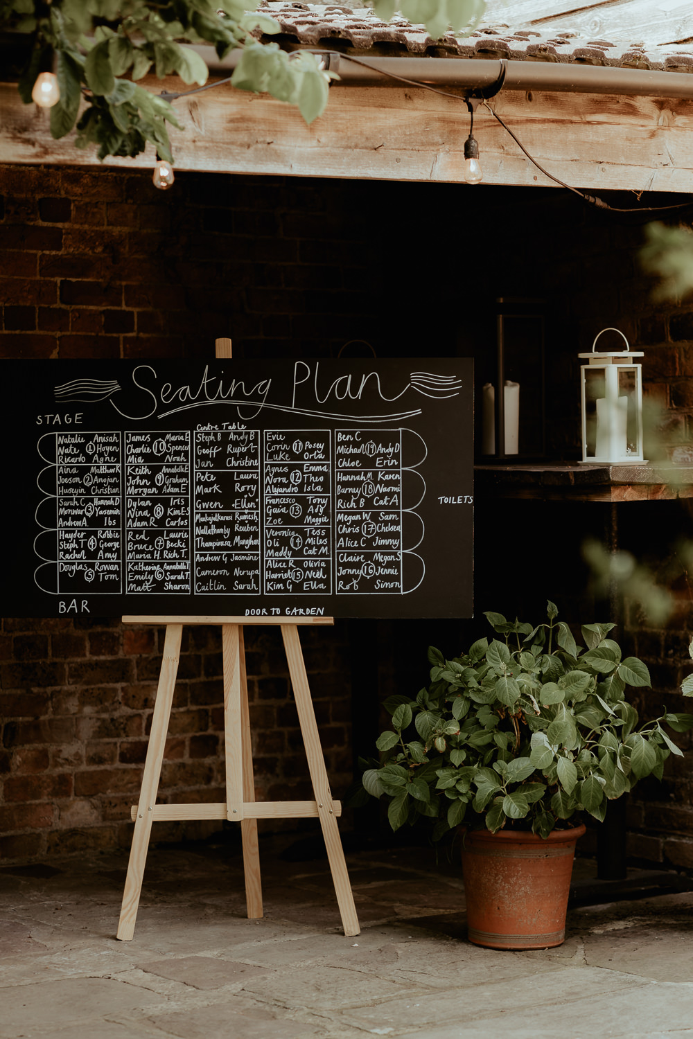Chalk Board Table Plan Chart Sri Lankan English Wedding Patrick Partridge Photography