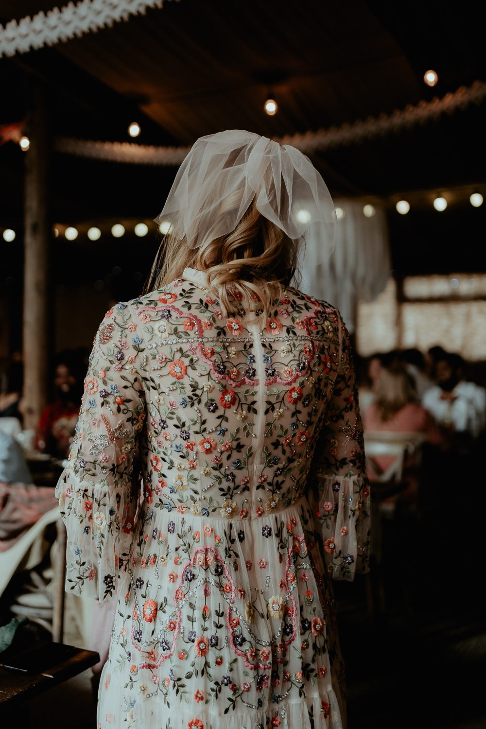 Dress Gown Bride Bridal Embroidered Floral Needle & Thread Sri Lankan English Wedding Patrick Partridge Photography
