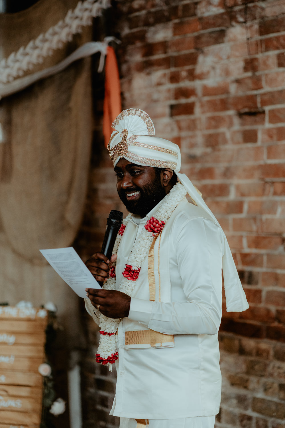 Veshti Groom Outfit Speech Sri Lankan English Wedding Patrick Partridge Photography