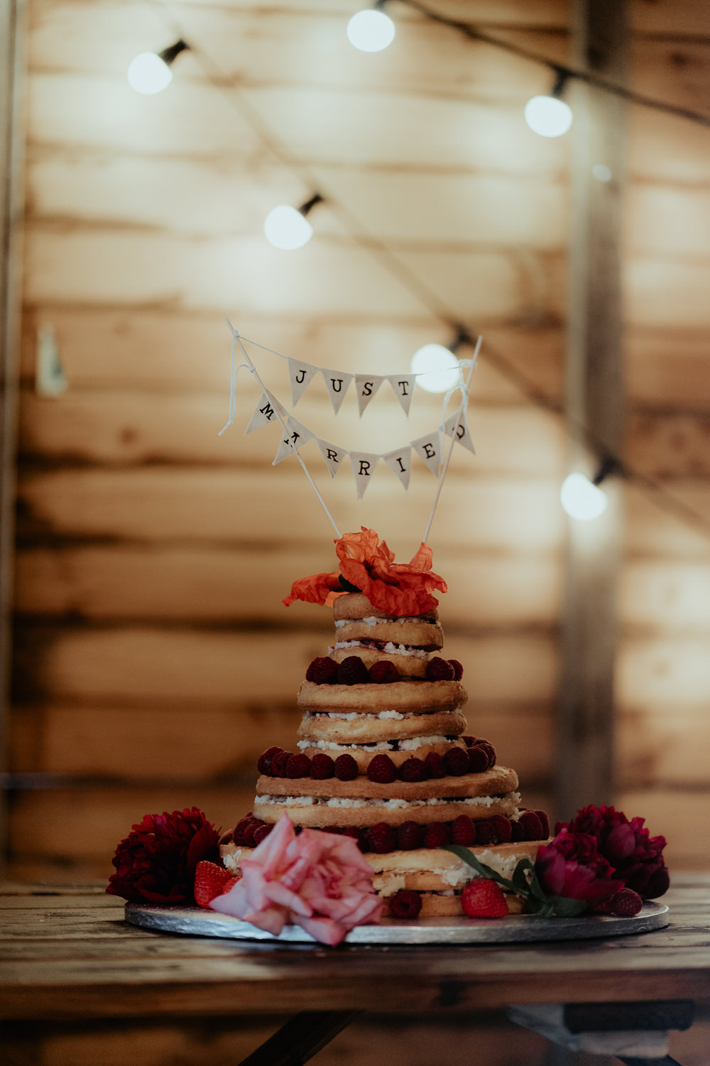 Naked Cake Sponge Berries Sri Lankan English Wedding Patrick Partridge Photography