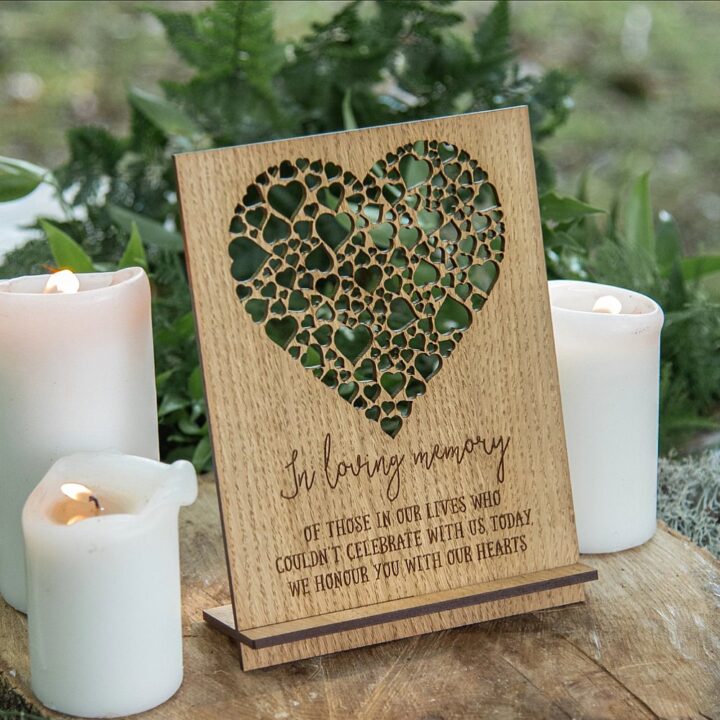 Wedding Memory Heart Wooden Sign