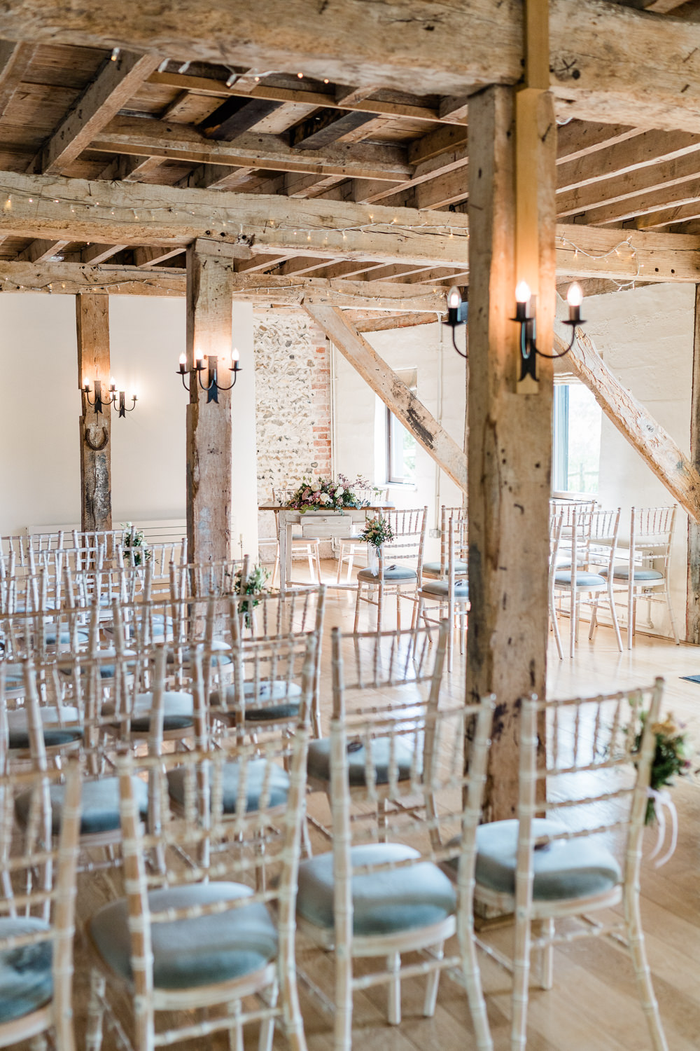 Ceremony Chairs Flowers West Suffolk Barn Wedding Gemma Giorgio Photography