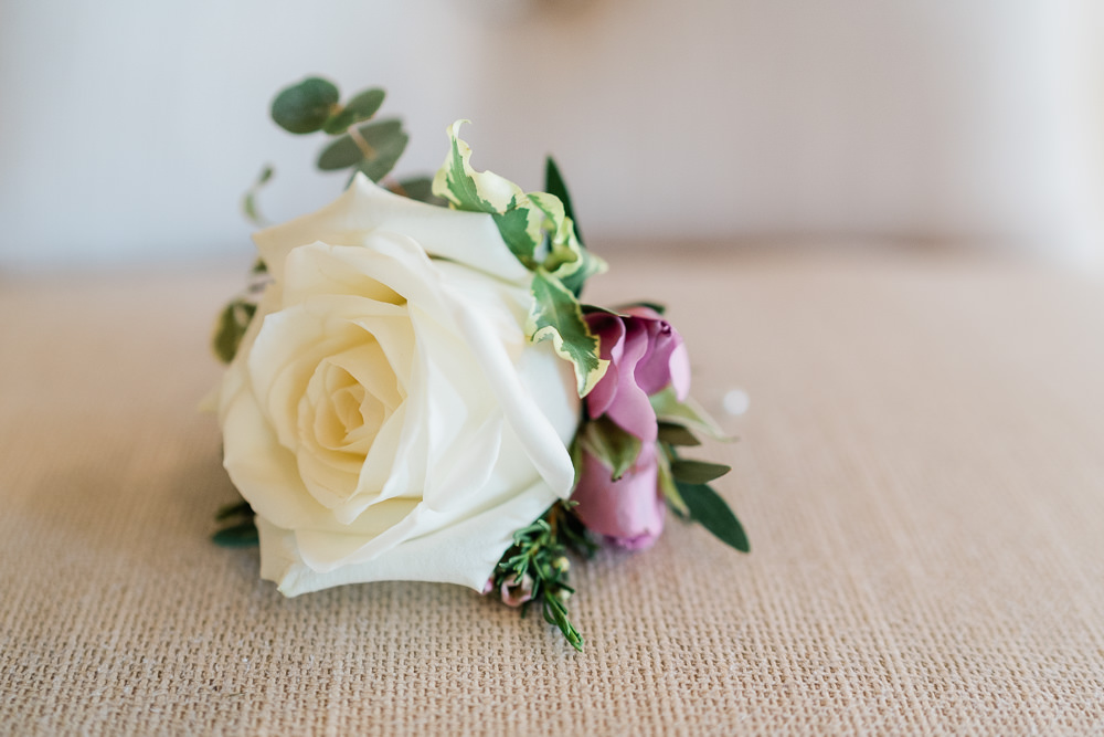 Rose Buttonhole Flowers West Suffolk Barn Wedding Gemma Giorgio Photography