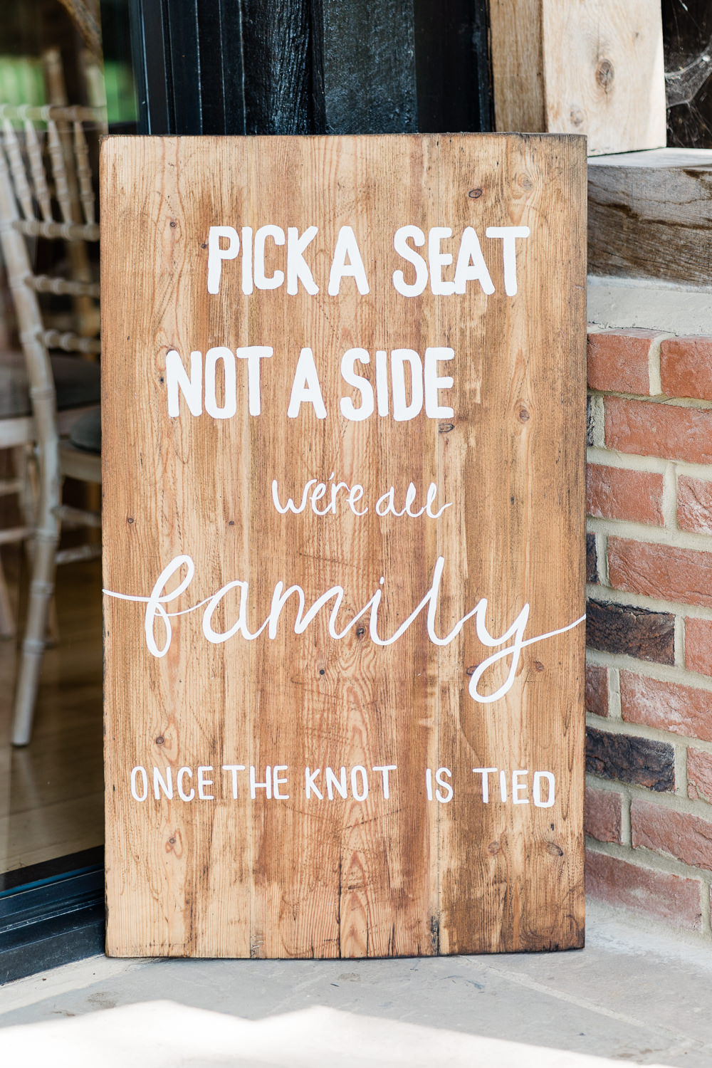 Ceremony Wooden Sign West Suffolk Barn Wedding Gemma Giorgio Photography