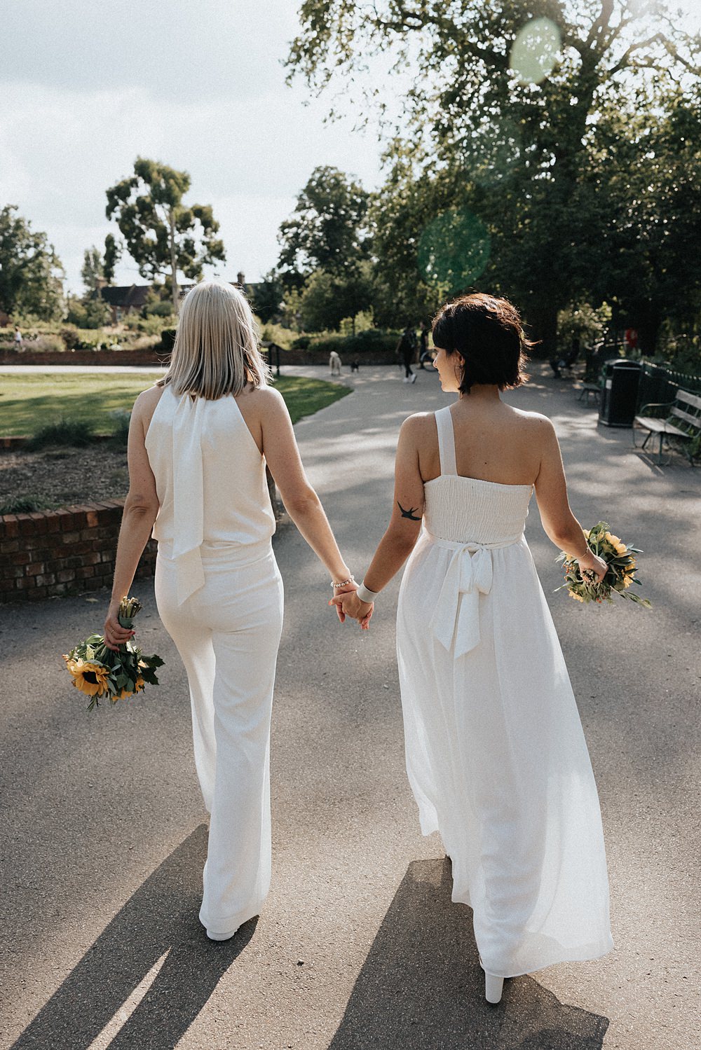 Asymmetric Dress Trouser Suit Brides Bridal William Morris Gallery Wedding Matt Horan Photography