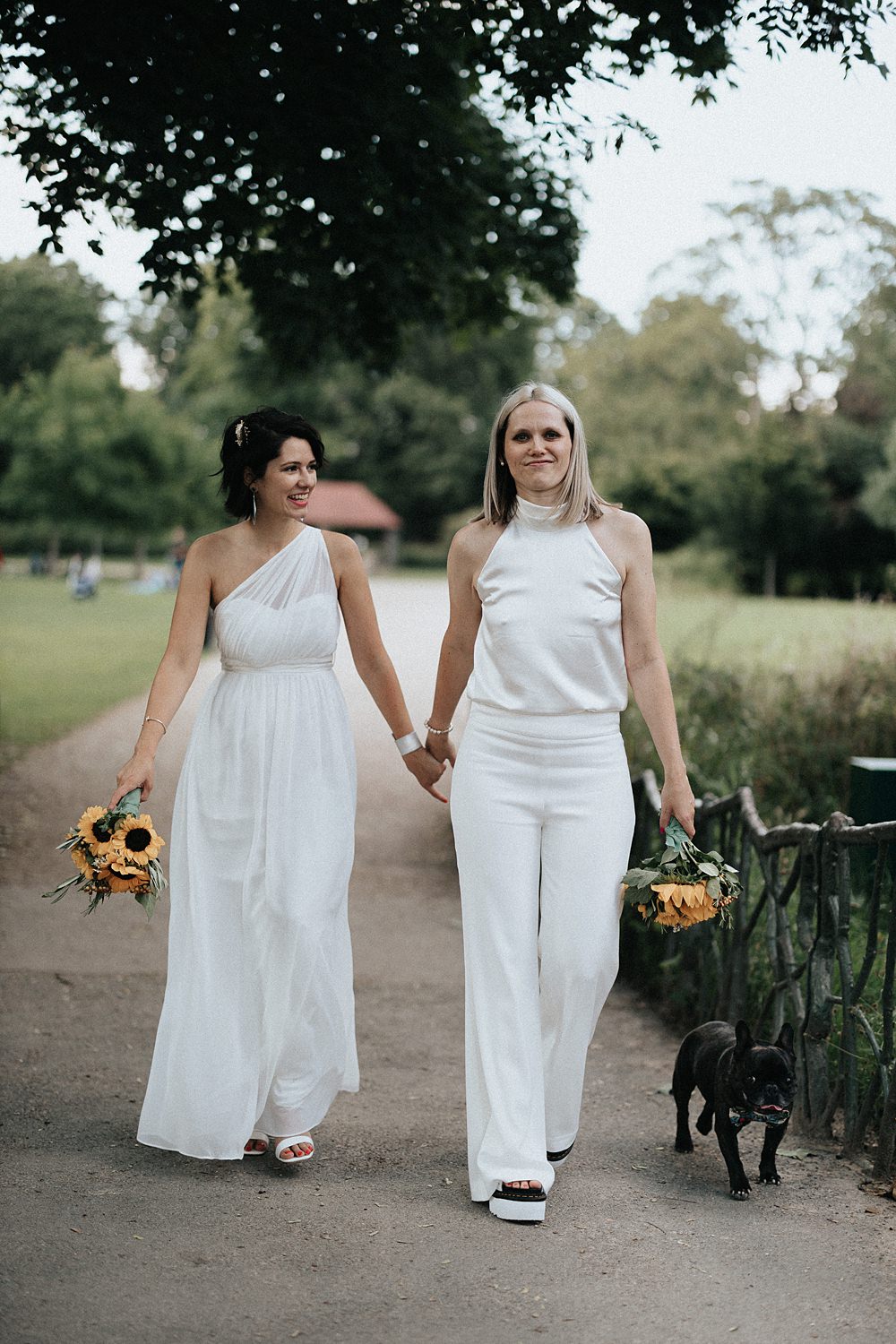 Asymmetric Dress Trouser Suit Brides Bridal William Morris Gallery Wedding Matt Horan Photography