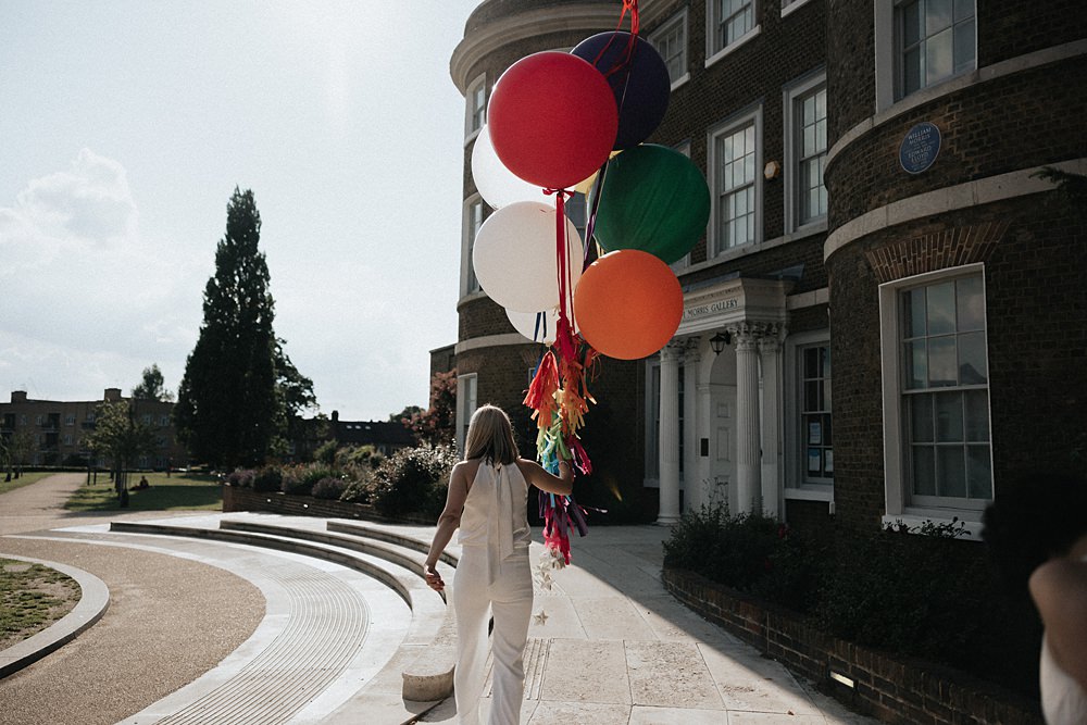 Giant Helium Tassel Ballons Decor William Morris Gallery Wedding Matt Horan Photography