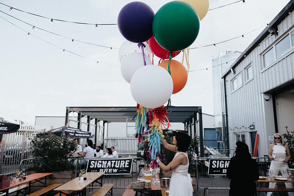 Giant Helium Tassel Ballons Decor William Morris Gallery Wedding Matt Horan Photography