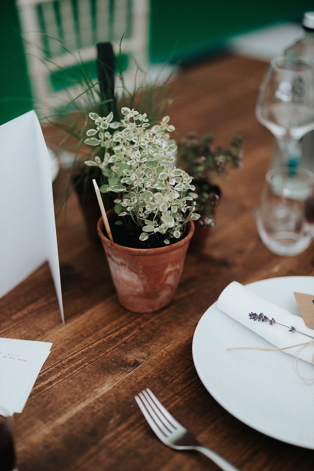 Terracotta Pot Plant Centrpeiece William Morris Gallery Wedding Matt Horan Photography